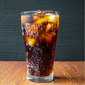 Glass of Dr Pepper