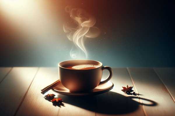 a cup of coffee with steam