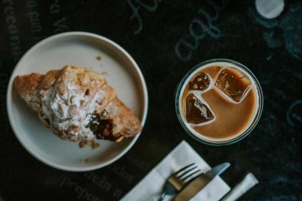 breakfast with a glass of coffee